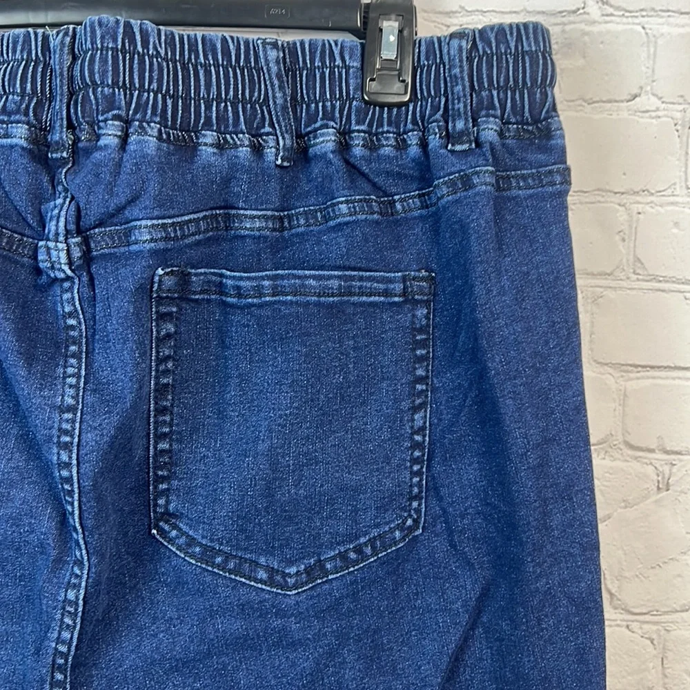 BloomChic Stretchy High Rise Dark Wash Roll Hem Drawstring Jeans Plus Size 26 - Picture 7 of 7